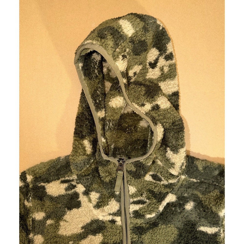 THE NORTH FACE Women's Fleece Jacket Camo Hoodie Elbow Patch Hunting Size M - Picture 6 of 9